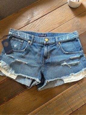 Ramy Brook Distressed Denim Shorts - Blue - NWT
